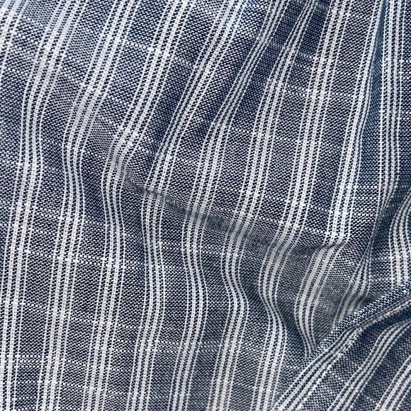 NWOT Max Studio Tie Front Cotton Blend Navy/White Train Striped Midi Dress - Picture 10 of 16